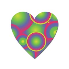 Background Colourful Circles Heart Magnet by Nexatart