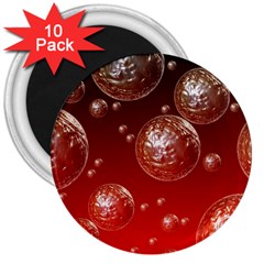 Background Red Blow Balls Deco 3  Magnets (10 Pack)  by Nexatart