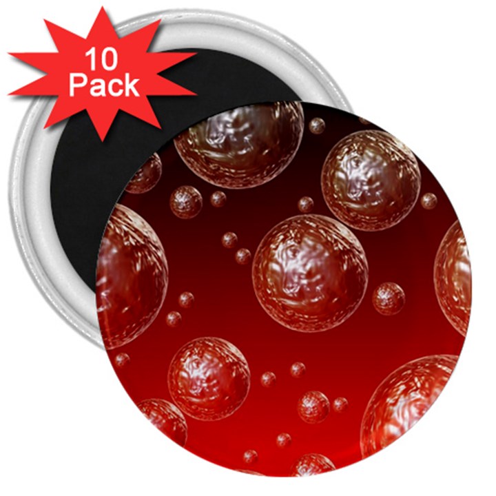 Background Red Blow Balls Deco 3  Magnets (10 pack) 
