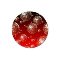 Background Red Blow Balls Deco Magnet 3  (round) by Nexatart