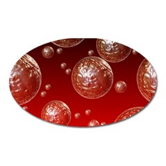 Background Red Blow Balls Deco Oval Magnet by Nexatart