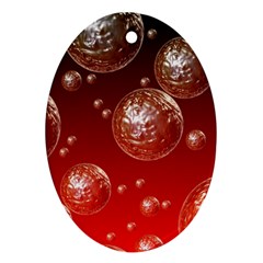 Background Red Blow Balls Deco Oval Ornament (two Sides) by Nexatart