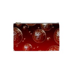 Background Red Blow Balls Deco Cosmetic Bag (small)  by Nexatart