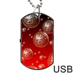 Background Red Blow Balls Deco Dog Tag Usb Flash (two Sides) by Nexatart