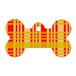 Check Pattern Dog Tag Bone (Two Sides) Front