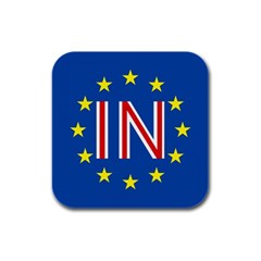 Britain Eu Remain Rubber Square Coaster (4 Pack)  by Nexatart