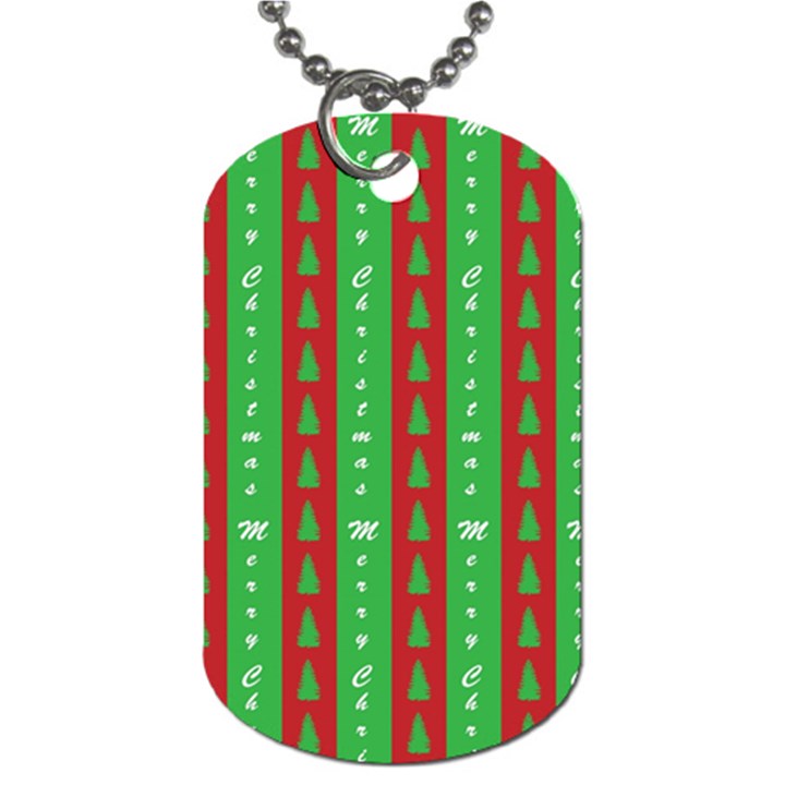 Christmas Tree Background Dog Tag (One Side)