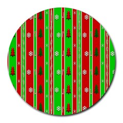 Christmas Paper Pattern Round Mousepads
