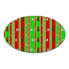 Christmas Paper Pattern Oval Magnet