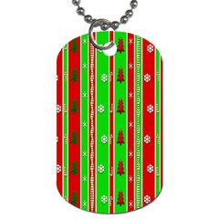 Christmas Paper Pattern Dog Tag (One Side)