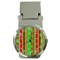 Christmas Paper Pattern Money Clip Watches