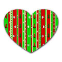 Christmas Paper Pattern Heart Mousepads