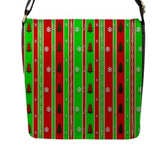 Christmas Paper Pattern Flap Messenger Bag (L) 