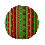 Christmas Paper Pattern Standard 15  Premium Flano Round Cushions Back