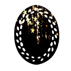 Christmas Star Advent Background Oval Filigree Ornament (two Sides) by Nexatart