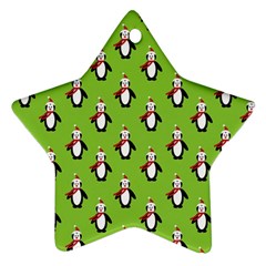 Christmas Penguin Penguins Cute Star Ornament (Two Sides)