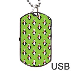 Christmas Penguin Penguins Cute Dog Tag USB Flash (One Side)