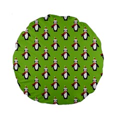 Christmas Penguin Penguins Cute Standard 15  Premium Round Cushions