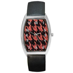 Dogstooth Pattern Closeup Barrel Style Metal Watch