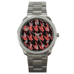 Dogstooth Pattern Closeup Sport Metal Watch by Nexatart