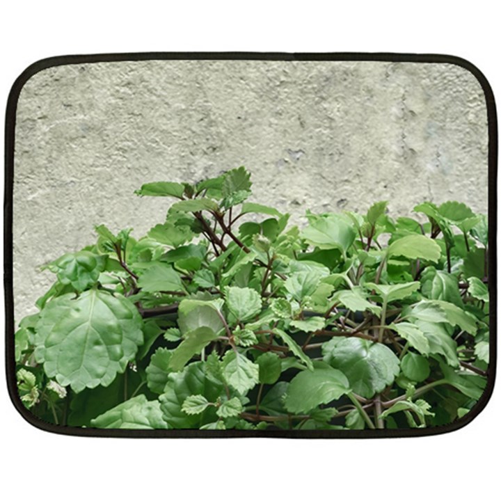 Plants Against Concrete Wall Background Double Sided Fleece Blanket (Mini) 