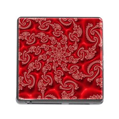 Fractal Art Elegant Red Memory Card Reader (square)