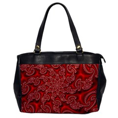 Fractal Art Elegant Red Office Handbags