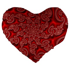 Fractal Art Elegant Red Large 19  Premium Heart Shape Cushions by Nexatart