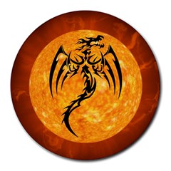 Dragon Fire Monster Creature Round Mousepads