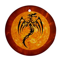 Dragon Fire Monster Creature Round Ornament (two Sides) by Nexatart