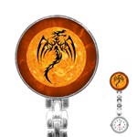 Dragon Fire Monster Creature Stainless Steel Nurses Watch Front