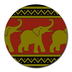 Elephant Pattern Round Mousepads by Nexatart
