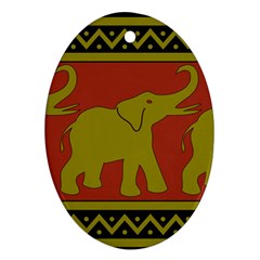 Elephant Pattern Ornament (oval)