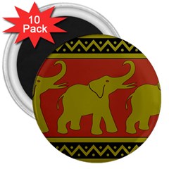 Elephant Pattern 3  Magnets (10 Pack)  by Nexatart