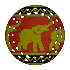 Elephant Pattern Ornament (round Filigree)