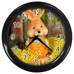 Easter Hare Easter Bunny Wall Clocks (Black)