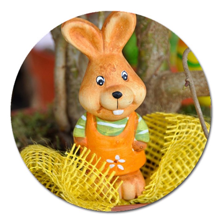 Easter Hare Easter Bunny Magnet 5  (Round)