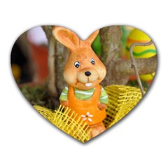 Easter Hare Easter Bunny Heart Mousepads by Nexatart