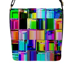 Glitch Art Abstract Flap Messenger Bag (l) 