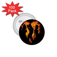 Heart Love Flame Girl Sexy Pose 1 75  Buttons (100 Pack)  by Nexatart