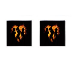 Heart Love Flame Girl Sexy Pose Cufflinks (square) by Nexatart