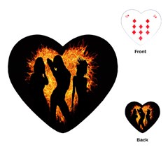 Heart Love Flame Girl Sexy Pose Playing Cards (heart)  by Nexatart
