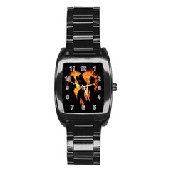 Heart Love Flame Girl Sexy Pose Stainless Steel Barrel Watch by Nexatart