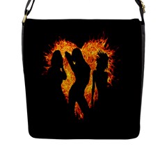 Heart Love Flame Girl Sexy Pose Flap Messenger Bag (l) 