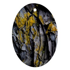 Grey Yellow Stone Oval Ornament (two Sides) by Nexatart