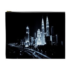 Kuala Lumpur Urban Night Building Cosmetic Bag (xl) by Nexatart