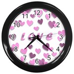 Love Valentine S Day 3d Fabric Wall Clocks (Black) Front
