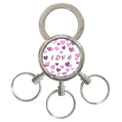 Love Valentine S Day 3d Fabric 3-ring Key Chains by Nexatart