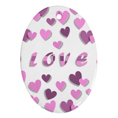 Love Valentine S Day 3d Fabric Oval Ornament (two Sides) by Nexatart