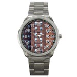 New York Building Windows Manhattan Sport Metal Watch Front